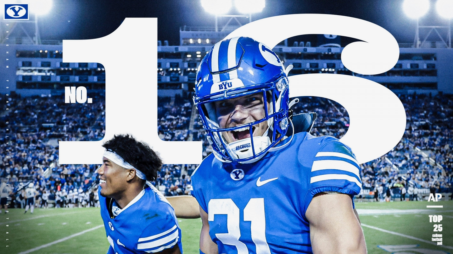 BYU football moves up to No. 16 in national rankings - BYU Athletics ...