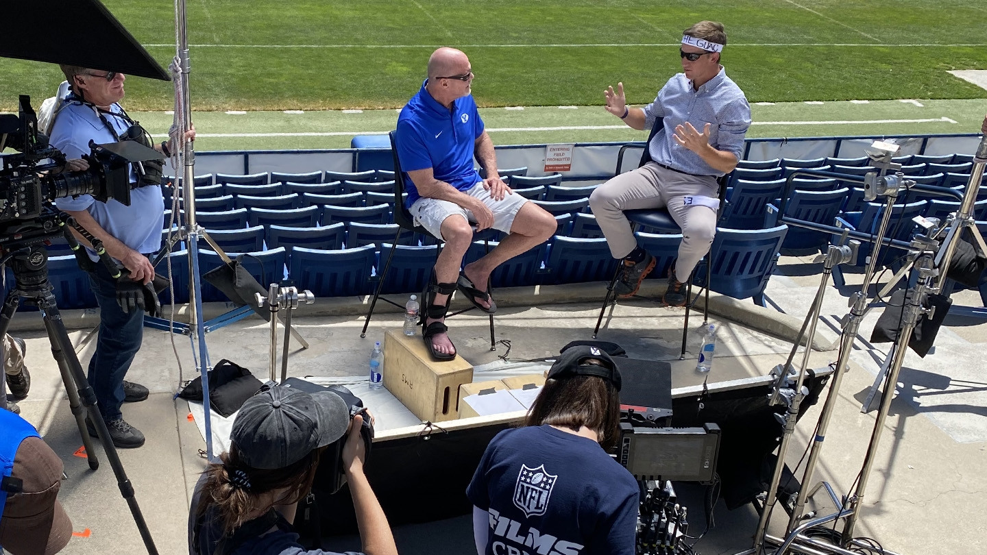 NFL Great Eli Manning Visits LaVell Edwards Stadium With BYU Legends