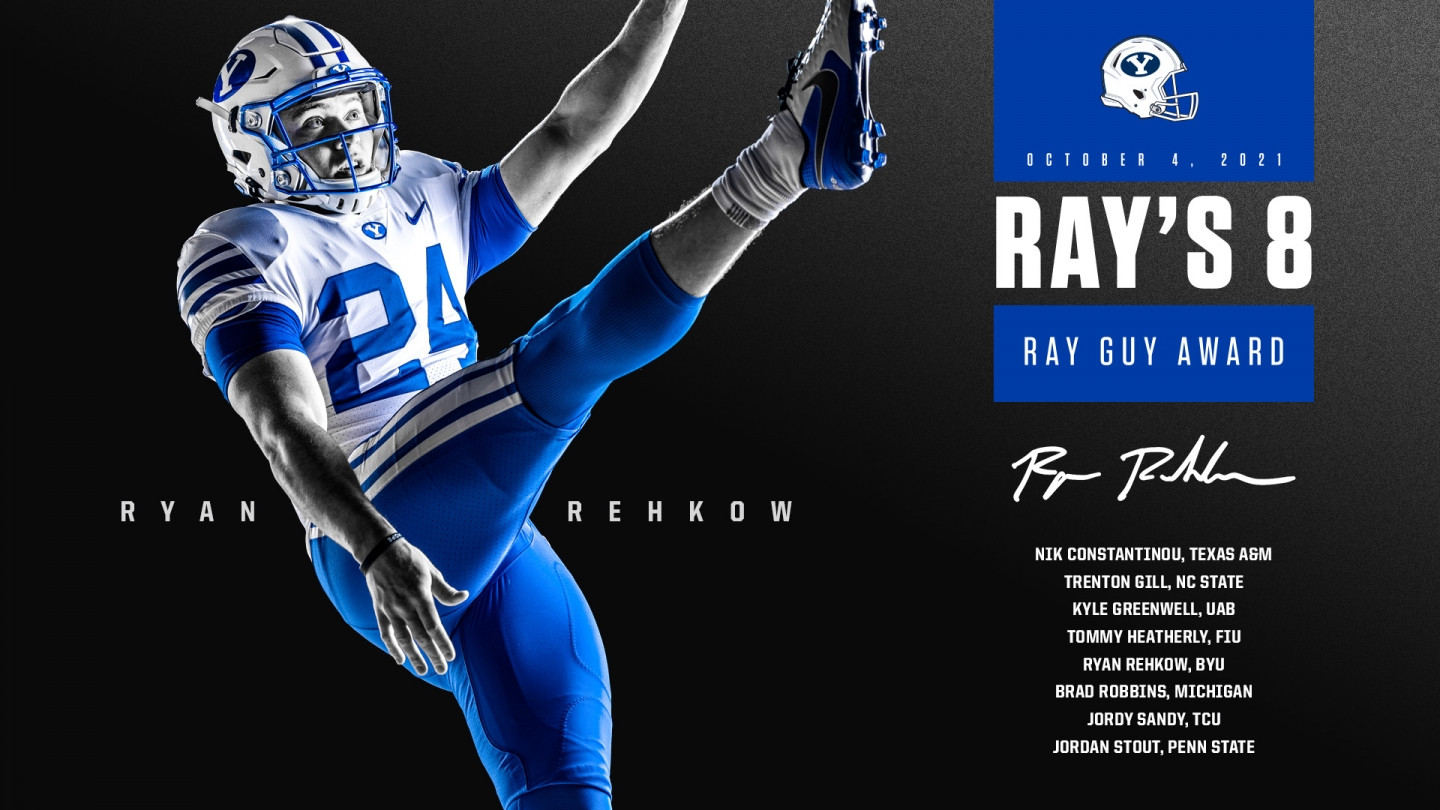 Rehkow named to Ray's 8 for week five of the season - BYU Athletics -  Official Athletics Website - BYU Cougars