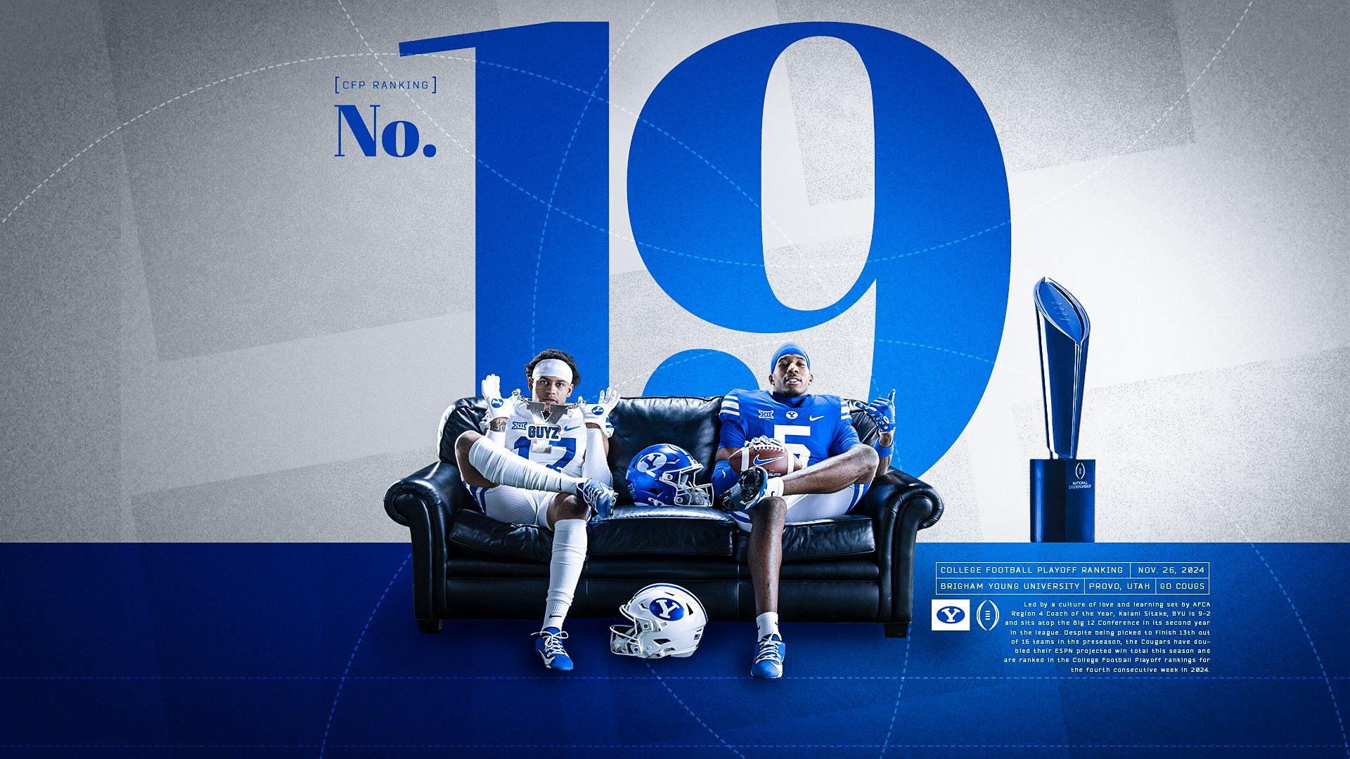 BYU ranked No. 19 in latest CFP rankings - BYU Athletics - Official ...