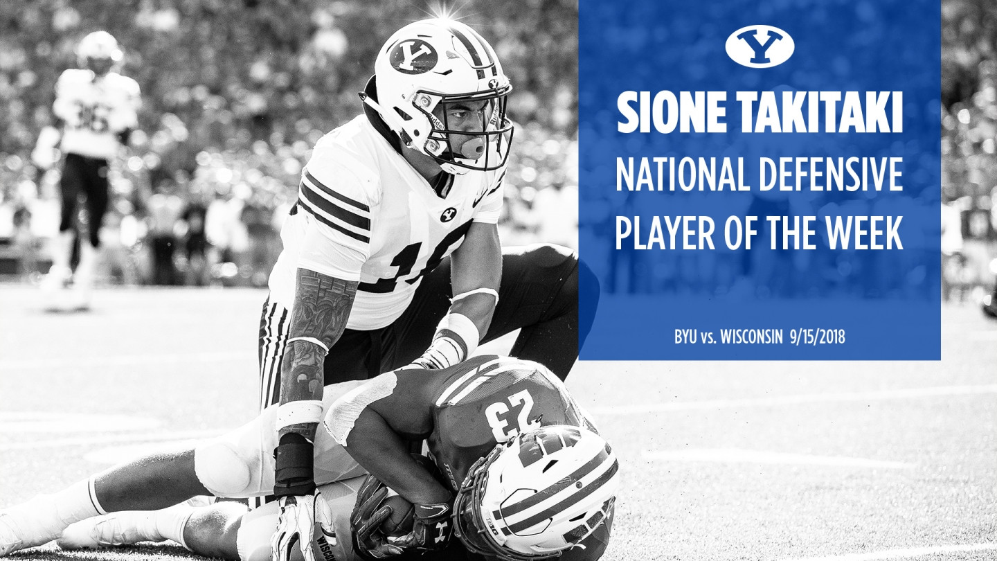 Sione Takitaki - Football 2018 - BYU Athletics - Official Athletics Website  - BYU Cougars