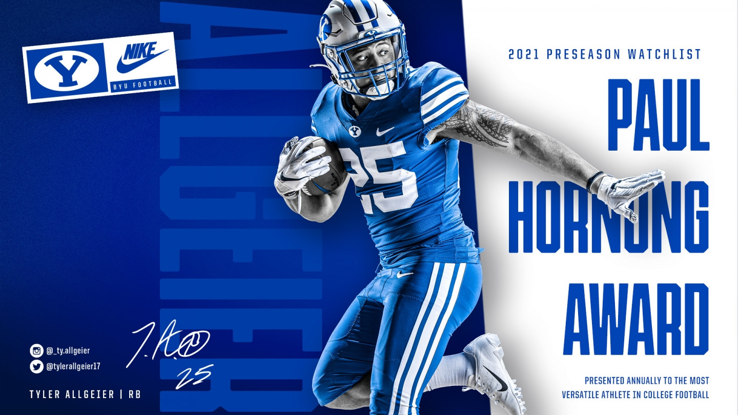 Allgeier selected to Paul Hornung Award Watch List - BYU Athletics -  Official Athletics Website - BYU Cougars