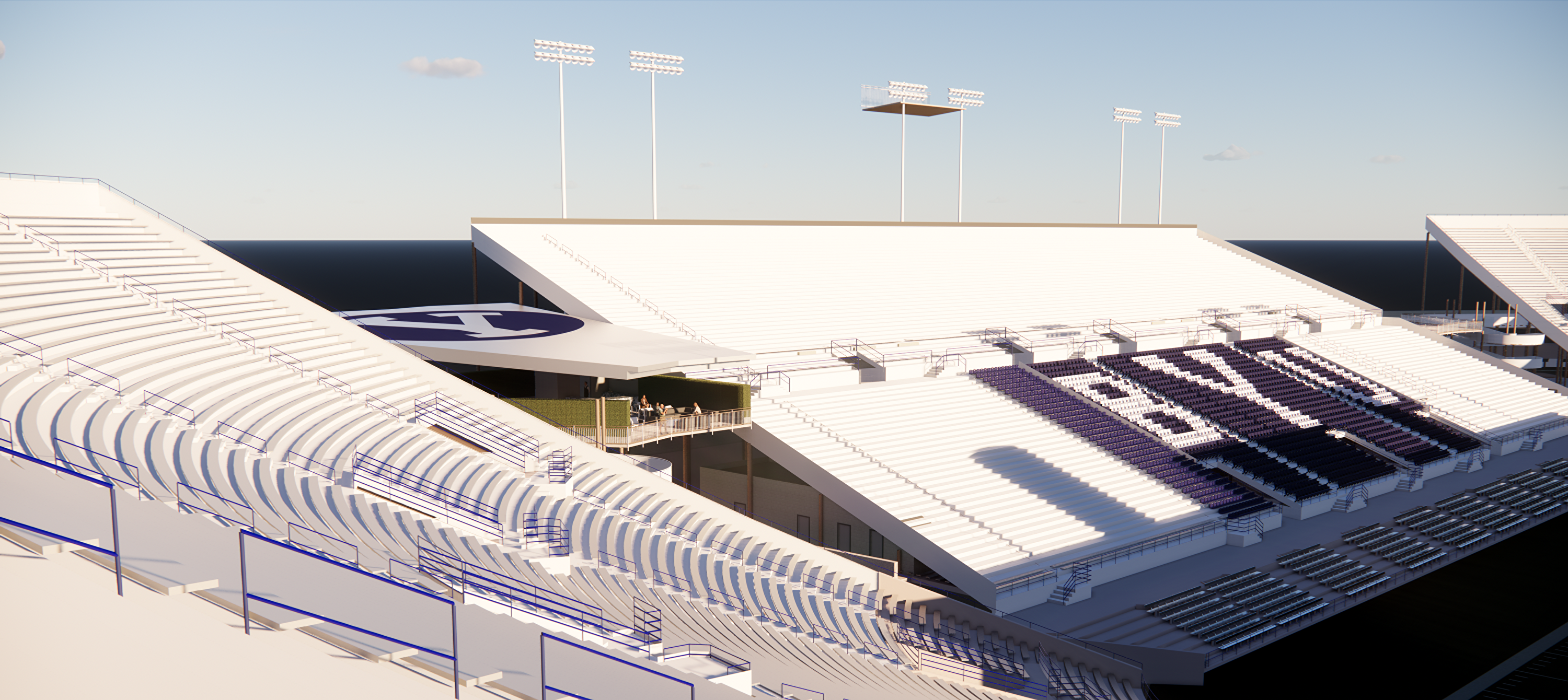 An artist rendering of Champions Terrace in the northeast corner of LaVell Edwards Stadium