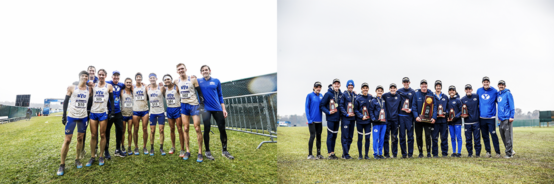 BYU Cougars finish a gritty race in the mud en route to the program's first national title.
